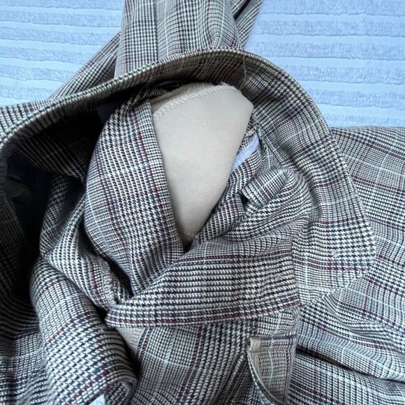 Vintage Frank Walder Women's Gray Houndstooth Plaid Jacket Four-Pockets Casual - Picture 9 of 9